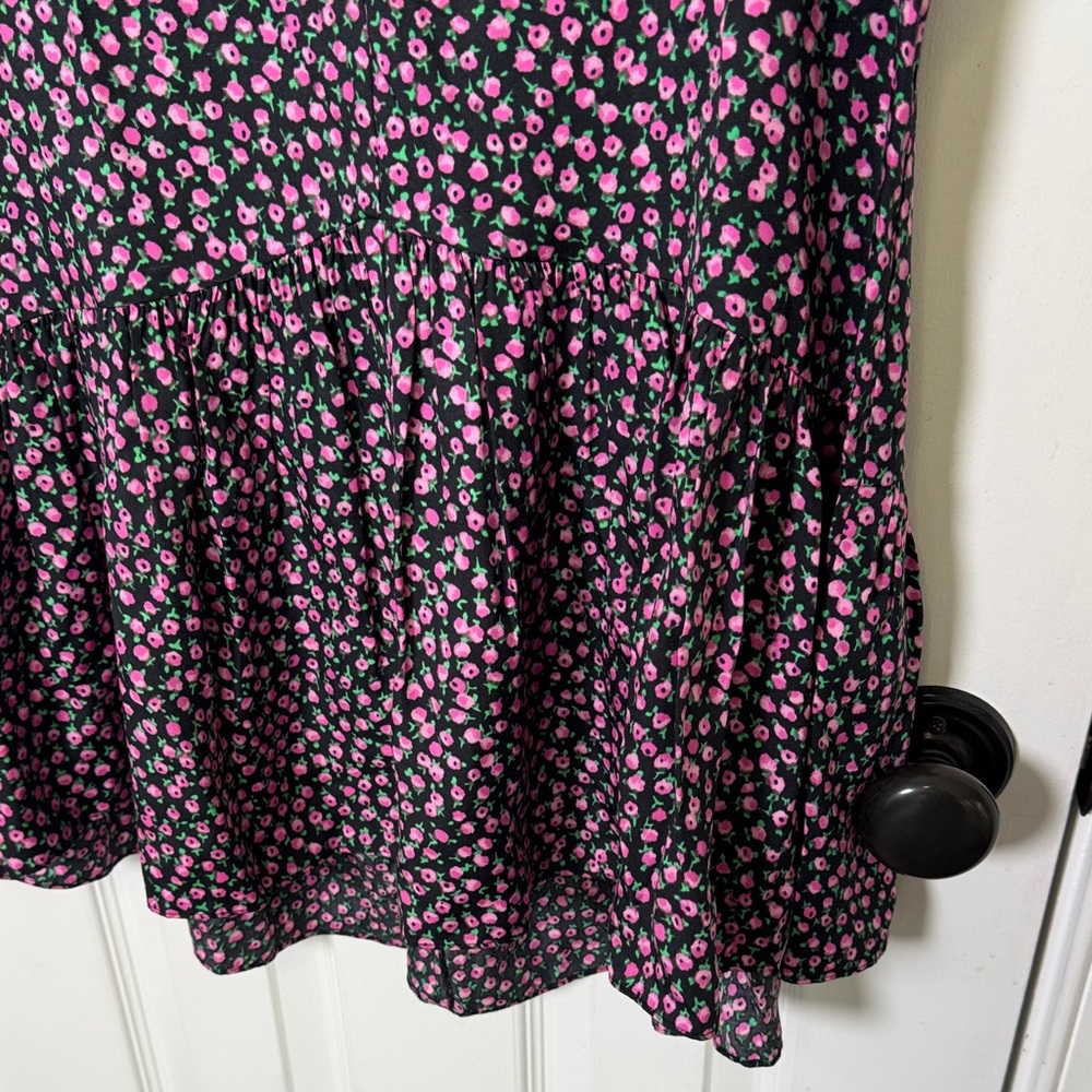 Rebecca Taylor Floral Dress As Seen On TV Silk Blend Pink Black Size S - Picture 5 of 12